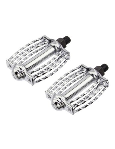 Double Square Round Twisted Pedals 1/2 Chrome.